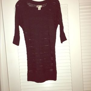 Black Cable Knit Sweater Dress